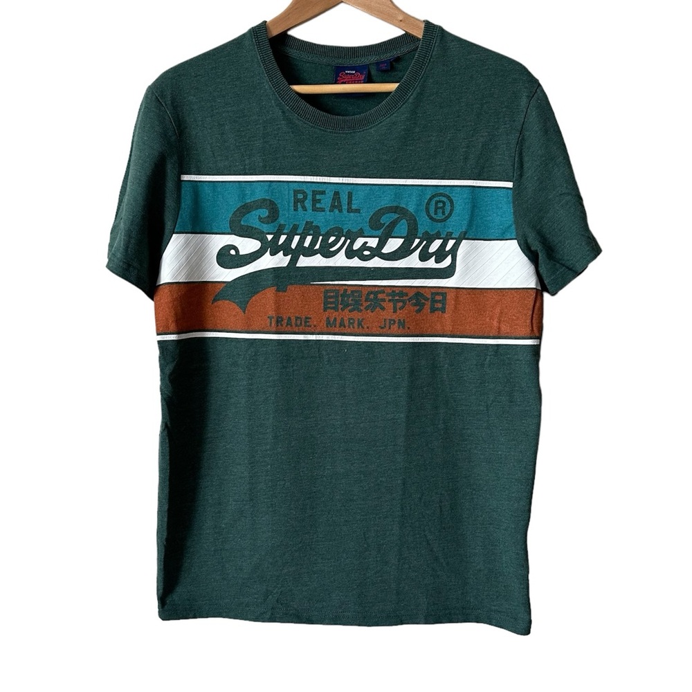 Vintage Superdry Original Mens Olive Green T-Shirt XL